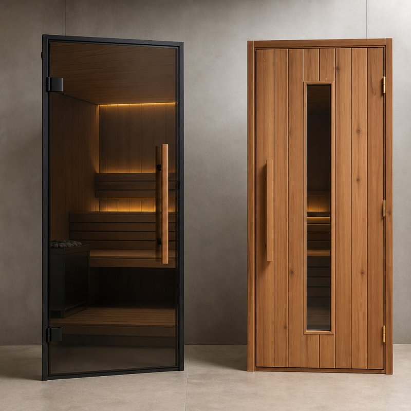 Sauna Kapısı Renkli Cam