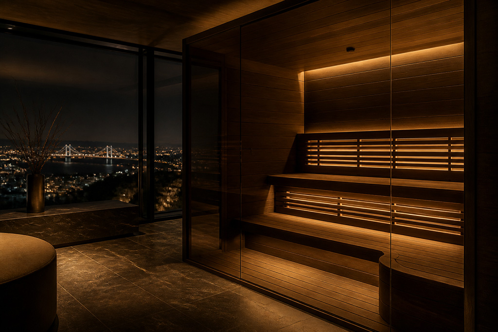 İstanbul rezidansında özel tasarım infrared sauna