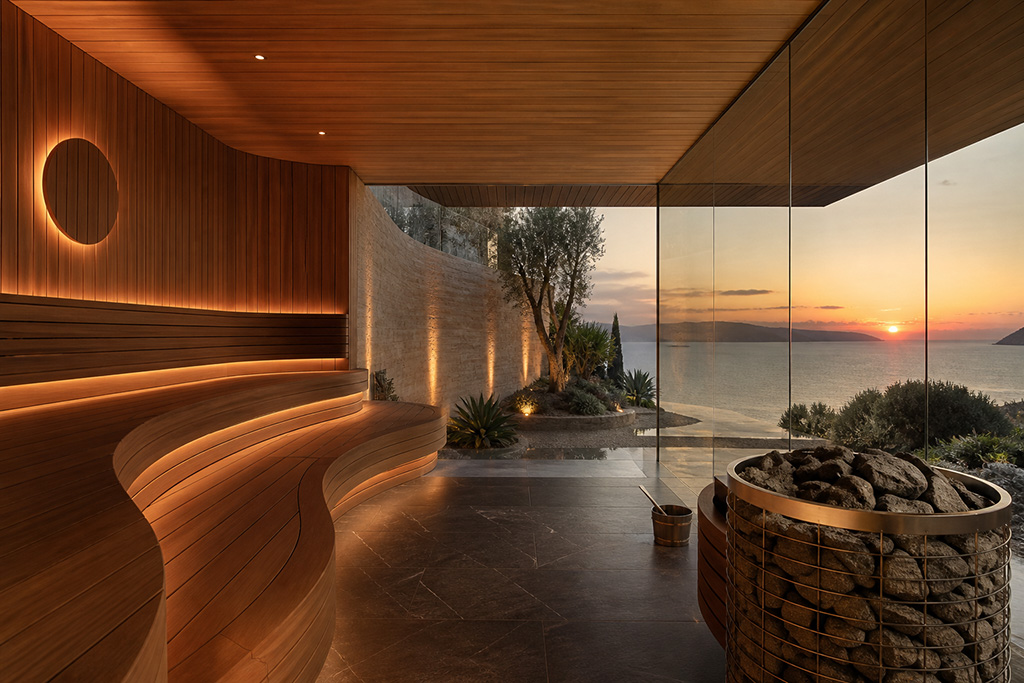 Bodrum villada panoramik sauna