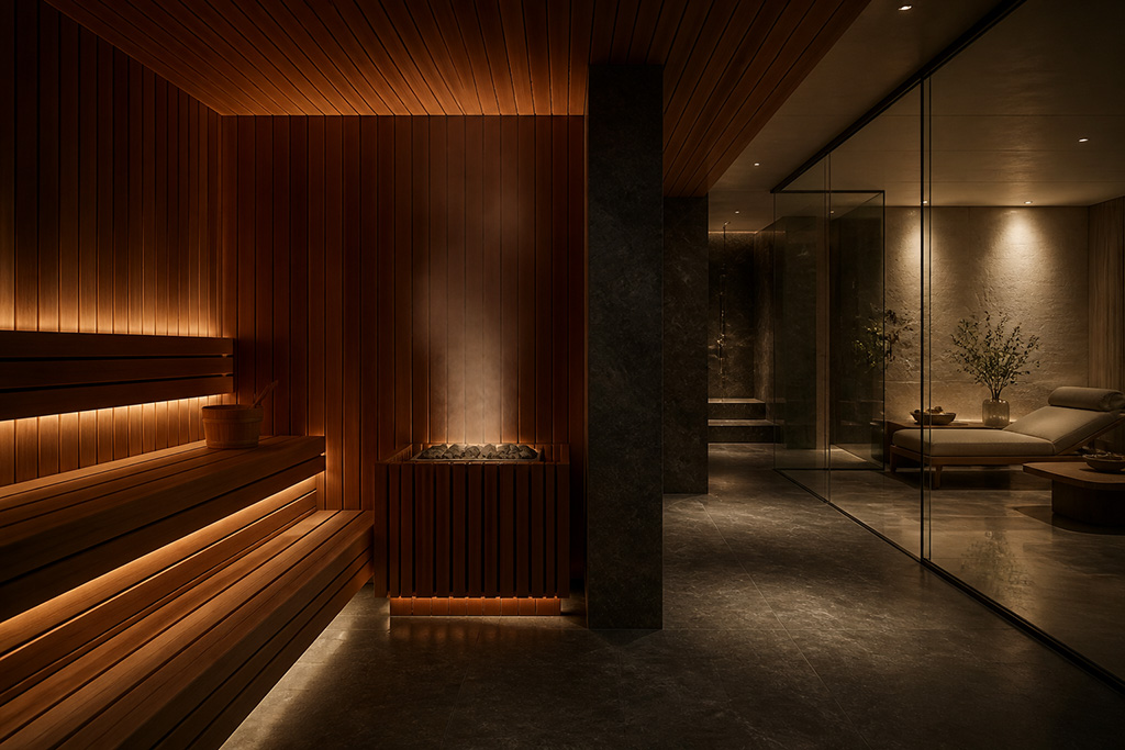 Çağdaş sauna ve spa projesi